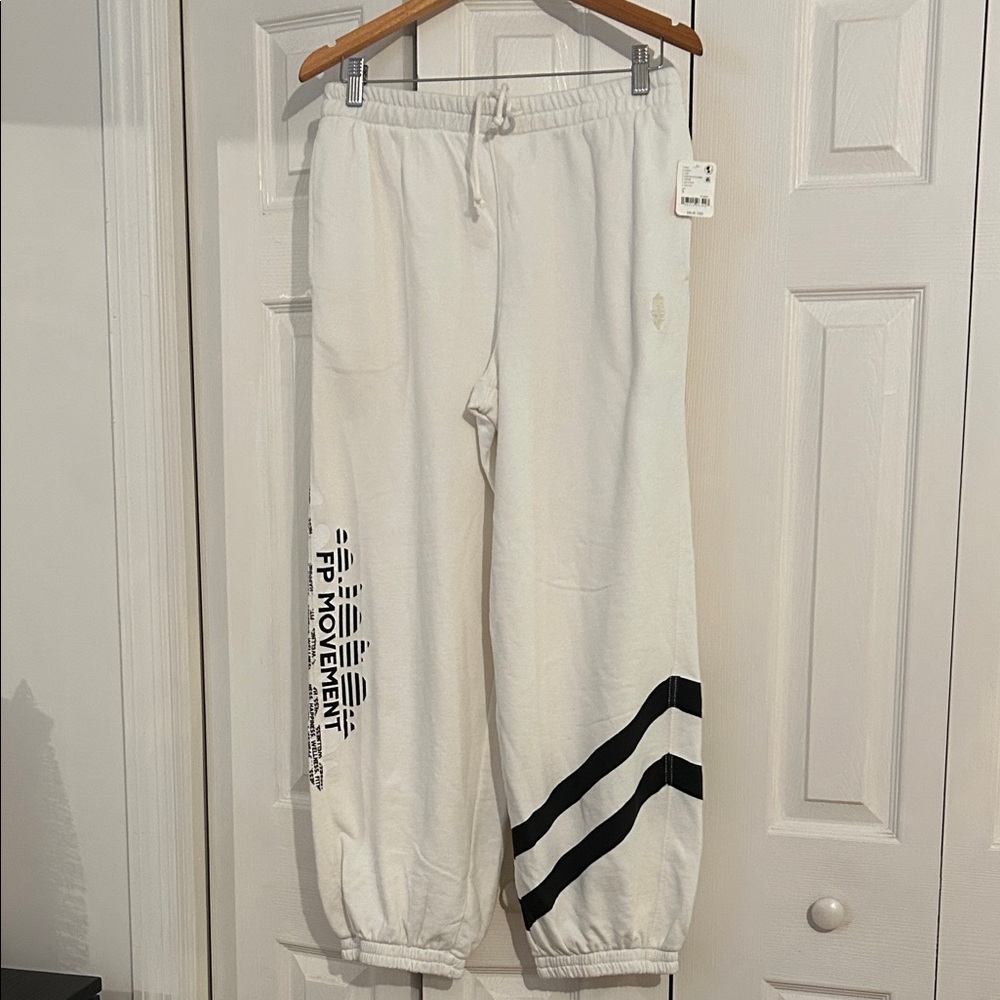 NWT Free People Movement Joggers Black/White Combo Size S
